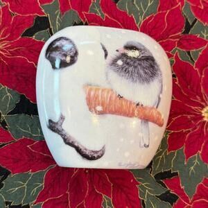 1999 Eklund's Ltd. Shane Dimmick "Nosey Junco" Christmas‎ Snowman Small Vase